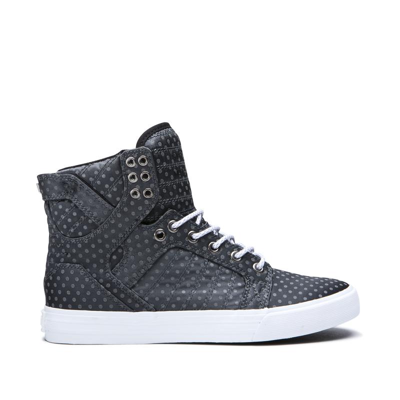 Buty Supra SKYTOP - Sneakersy Wysokie Damskie - Ciemny Szare (XQYS-08936)